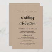 駆け落ち、その結婚披露宴の後のクラフト 招待状 (正面/裏面)