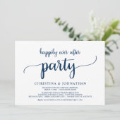 駆け落ち、めでたくパーティーの後、ネイビーブルー 招待状 (スタンド正面)