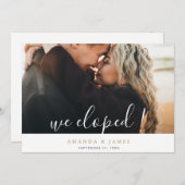 駆け落ち!カスタム金ゴールド飛び出し結婚写真 案内状 (正面/裏面)