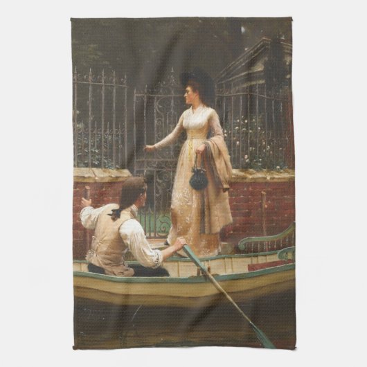 駆け落ち(ロマンチックなデート) (by E.B. Leighton) キッチンタオル (縦)