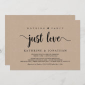 駆け落ち、何も愛ファンシーではない、クラフトモダン 招待状 (正面/裏面)