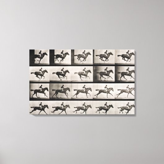 駆け足の馬で騎手、プレート627 'Animaから キャンバスプリント (正面)