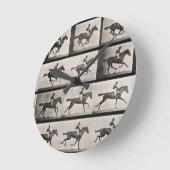 駆け足の馬で騎手、プレート627 'Animaから ラウンド壁時計 (傾斜)