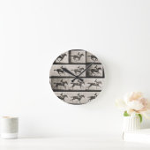 駆け足の馬で騎手、プレート627 'Animaから ラウンド壁時計 (ホーム)