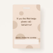 駆動インストラクターの縦型フォトIDバッジ バッジ (裏面)