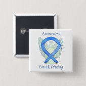 駆動エンジェル飲認識度リボンピン 缶バッジ (正面&裏面)