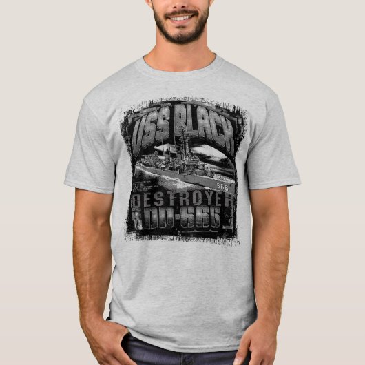 駆逐艦ブラックTシャツ Tシャツ (正面)