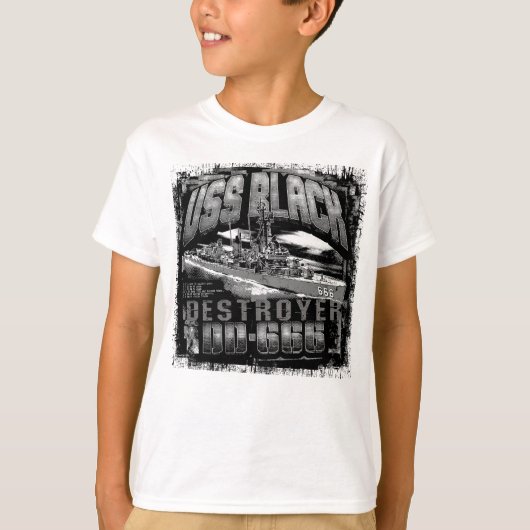 駆逐艦ブラックTシャツ Tシャツ (正面)