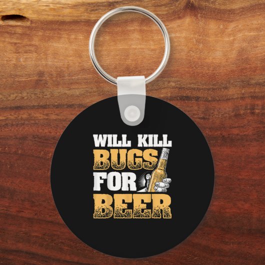 駆除おもしろい剤デザインはビールの虫を殺す キーホルダー (正面)