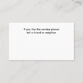 駆除はっきりしたモダン剤の有害な名刺 名刺 (裏面)