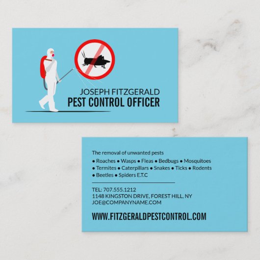 駆除デザイン、害虫駆除 名刺 (正面/裏面)