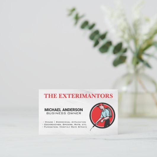 駆除剤スプレー剤 名刺 (スタンド正面)