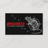 駆除剤害虫駆除プロフェッショナルブラック&レッド 名刺 (正面)