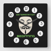 駆除開始 スクエア壁時計 (正面)