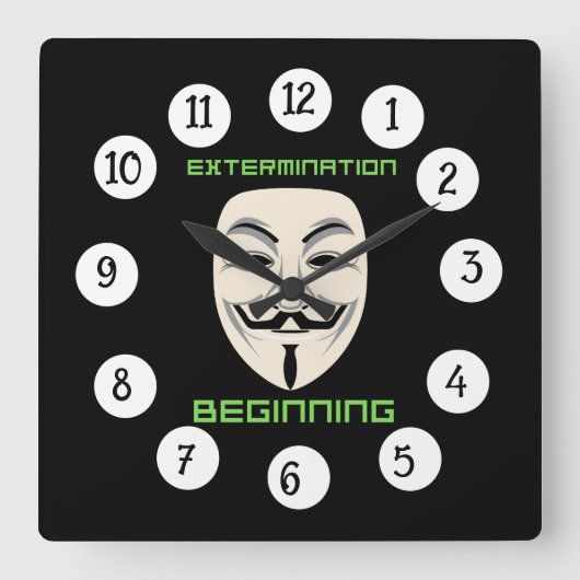 駆除開始 スクエア壁時計 (正面)