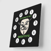 駆除開始 スクエア壁時計 (傾斜)