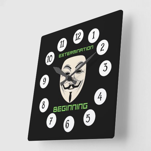 駆除開始 スクエア壁時計 (傾斜)