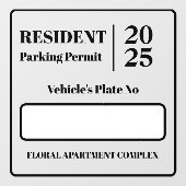 駐在員職員駐車許可車両ドア ウィンドウサイン (シート)