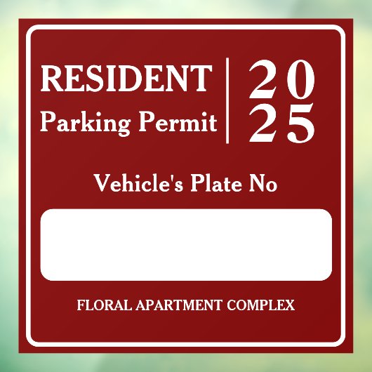 駐在員職員駐車許可車両ドア ウィンドウサイン (シート3)