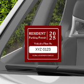 駐在員職員駐車許可車両ドア ウィンドウサイン