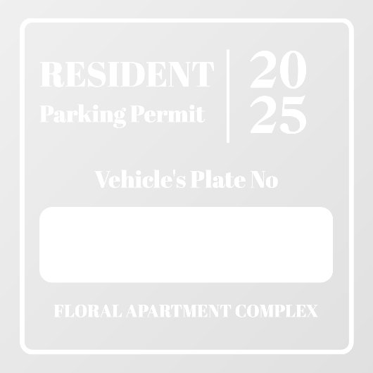 駐在員職員駐車許可車両ドア ウィンドウサイン (シート)