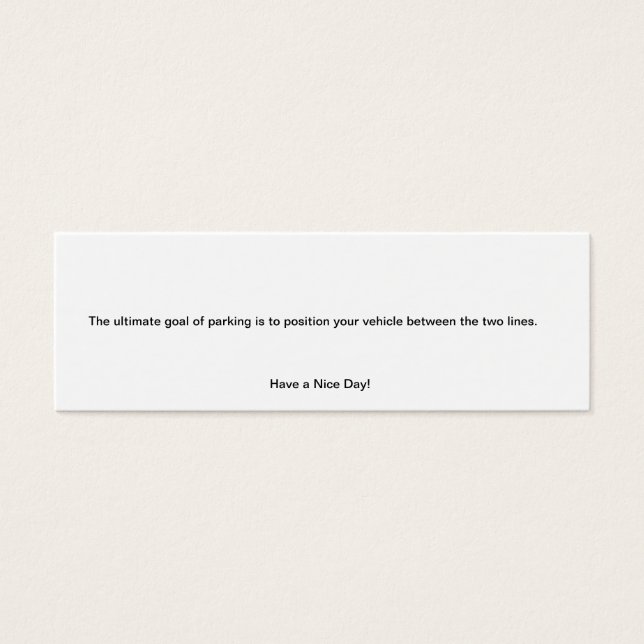 駐車チケット (正面)