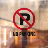 駐車場なし赤Pサイン透明な窓が貼り付く ウィンドウサイン (シート2)