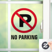 駐車場なし赤Pサイン透明な窓が貼り付く ウィンドウサイン (ホーム)