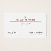 駐車場のおもしろい名刺に吸おいて失礼なユーモア (正面)