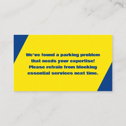 駐車場の問題 名刺 (裏面)