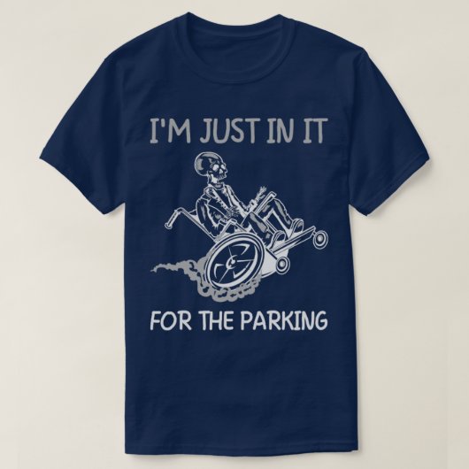 駐車場の車いすおもしろいのDis Tシャツ (デザイン正面)