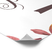 駐車場右矢印素朴標識結婚秋 ポスター (角)