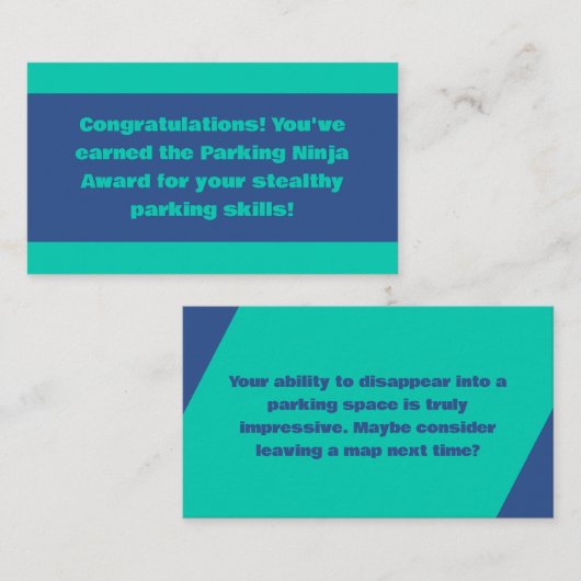 駐車場忍者賞 名刺 (正面/裏面)