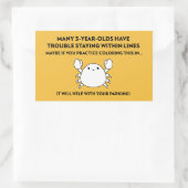 駐車場救済付き着色カニ 長方形シール (バッグ)