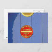 駐車禁止フランスの青のガレージドア ポストカード (正面/裏面)