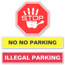 駐車禁止強制ストップ – 停止なし シール