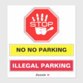 駐車禁止強制ストップ – 停止なし シール (シート)