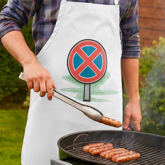 駐車禁止道路標識レッドブルー交通記号 スタンダードエプロン