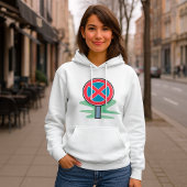 駐車禁止道路標識レッドブルー交通記号 パーカ