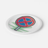 駐車禁止道路標識レッドブルー交通記号 ペーパープレート (アングル)