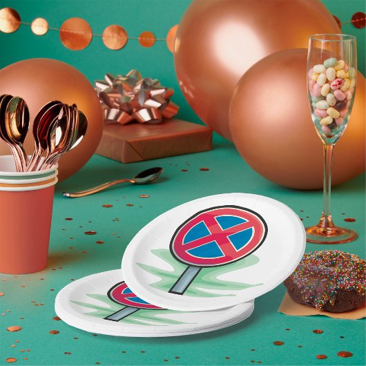 駐車禁止道路標識レッドブルー交通記号 ペーパープレート