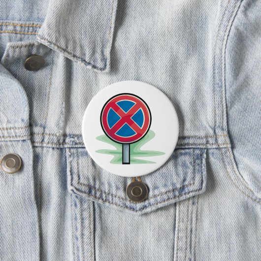 駐車禁止道路標識レッドブルー交通記号 缶バッジ (インサイチュ)