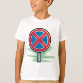駐車禁止道路標識レッドブルー交通記号 Tシャツ (正面)