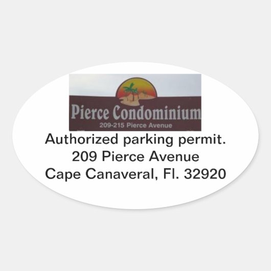 駐車許可証。建物209. 楕円形シール (正面)