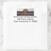 駐車許可証。建物209. 楕円形シール (バッグ)