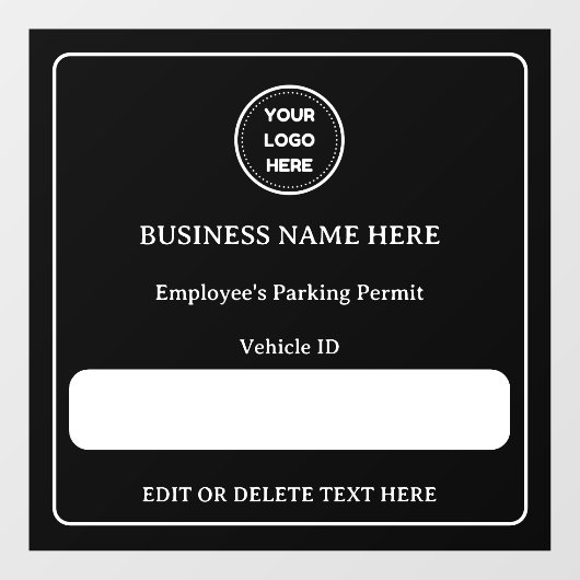 駐車許可車両IDカスタム文字車 ウィンドウサイン (シート)