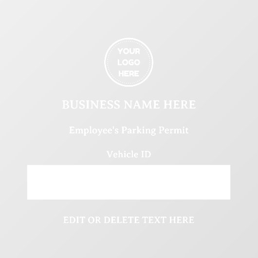 駐車許可車両IDカスタム文字車 ウィンドウサイン (シート)