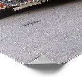 駐車赤い消防車 ポスター (角)