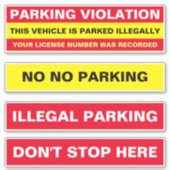 駐車違反の警告と通知なし シール (正面)
