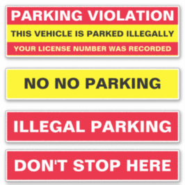 駐車違反の警告と通知なし シール